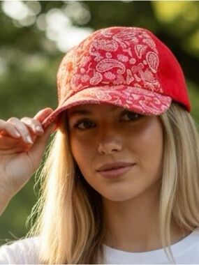 C.C Red Paisley Baseball Pony Hat